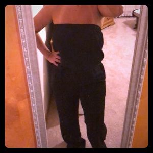 Brand New Loft Black tube top belted Jumpsuit!!!